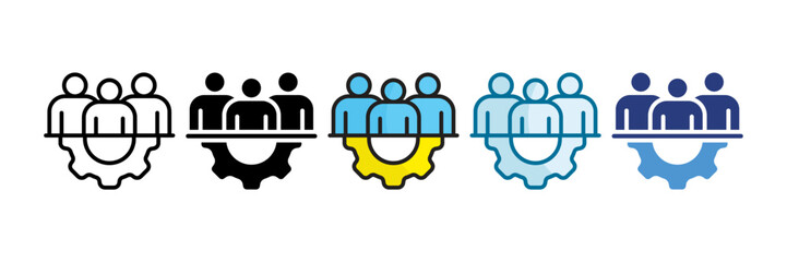 Team Development Icon Set Multiple Style Collection