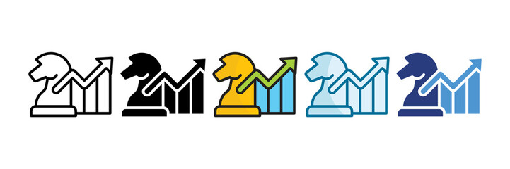 Profit Strategy Icon Set Multiple Style Collection