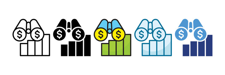 Business Forecast Icon Set Multiple Style Collection