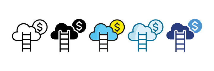 Success Ladder Icon Set Multiple Style Collection