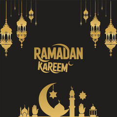Ramadan Kareem wishes poster design in vector