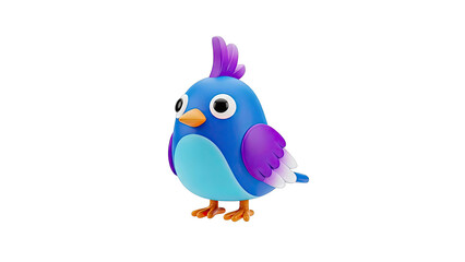 3D Blue Bird Character