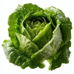Fresh lettuce with water