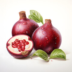 Still life of pomegranates