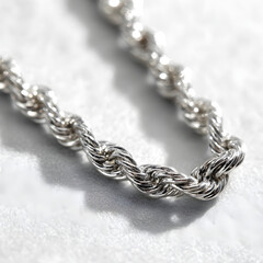 Silver twisted chain link