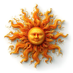 A sun with wavy rays art