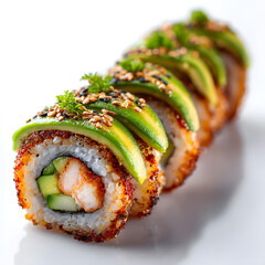 Sushi roll close up view
