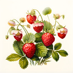 Strawberries and blossoms