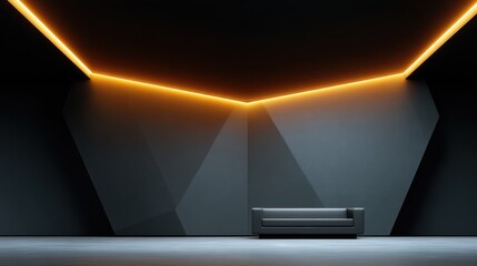 Elegant minimalist office interior with geometric design and high-quality visuals