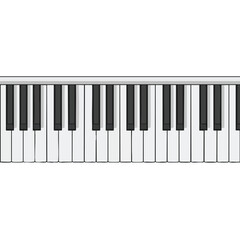 Fototapeta premium A flat, illustration of a piano keyboard. Keys are white and black