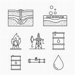 Illustration of oil extraction and refining process through various stages and equipment