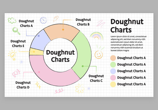 Donut Doughnut Pie Chart Infographic with Cute Education Style for School Teachers