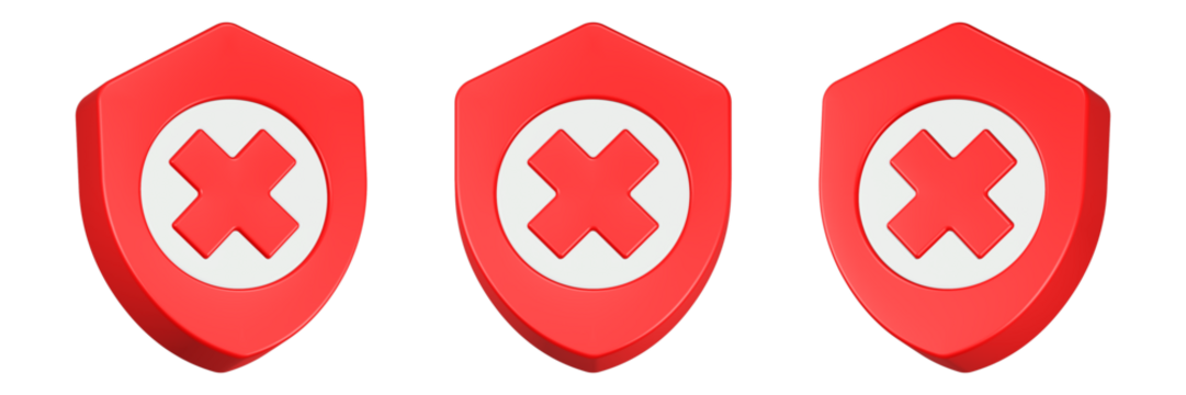 cross shield icon 3d render red color - Powered by Adobe