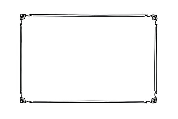 Elegant Ornate Frame Border With Corner Flourishes For Vintage Photo and Design Projects