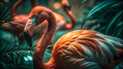 flamingo neck curve close up minimal detail