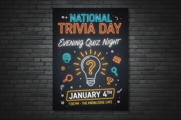 National Trivia Day Evening Quiz Night Event Poster
