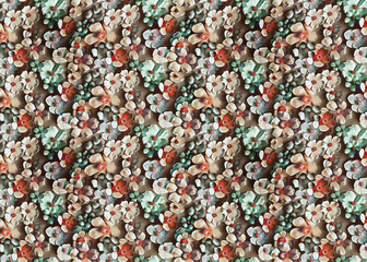 textile design motifs three pieces allover flower