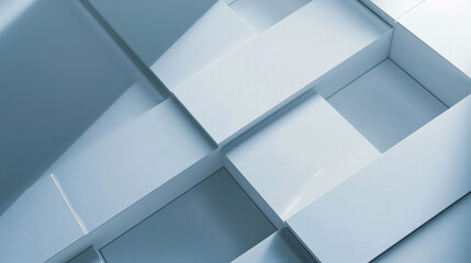 professional geometric background with structured grid shapes, subtle shadows, modern corporate style, neutral business colors