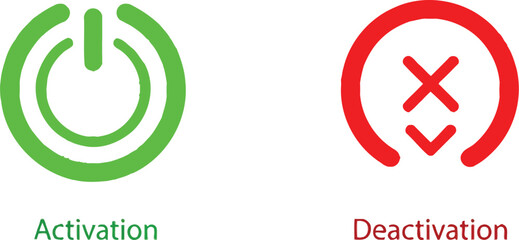 Obraz premium Activation and deactivation icons