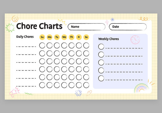 Chore Chart Infographic with Cute Education Style for School Teachers