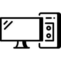 Home Desktop Computer Personal PC Vector Icon