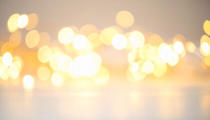 Abstract Golden Bokeh Lights Creating a Warm, Festive Glow and Soft Reflections