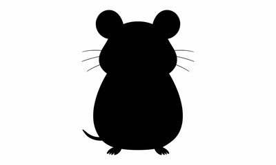 black mouse silhouette rodent animal shape simple design.