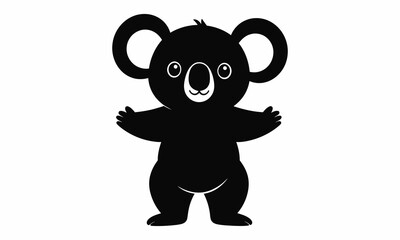 koala bear silhouette standing cute cartoon animal.