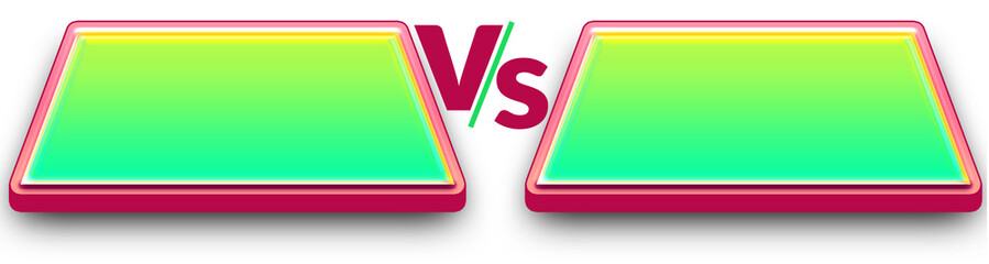 3D versus vs banner with empty space for two teams comparison isolated png transparent background for sports and esports design