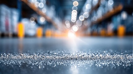 Metallic Epoxy Resin Flooring with Decorative Flakes Details