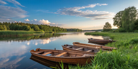 Obraz premium boat on the lake