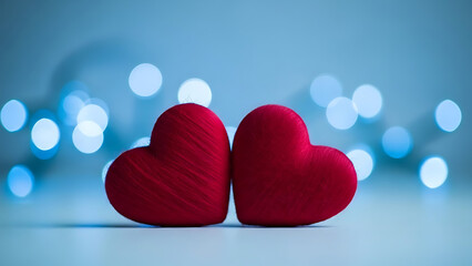 Red hearts on black and white background romantic Valentine design