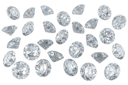 Sparkling Diamonds, clear gemstones, transparent background