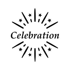 Fireworks Starburst Silhouette Icon Minimal Style.