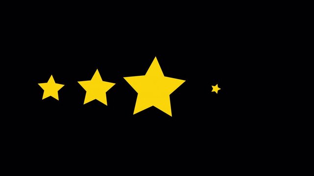 
                       5 star rating concept animation on the background ,star review concept, Animated five star rating.