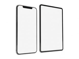 Smartphone screen protectors isolated on transparent background