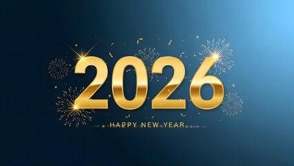 Golden 2026 new year celebration background