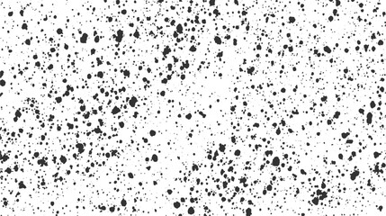 Black ink splatters on white background abstract texture paint
