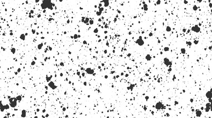 Fototapeta premium Black ink splatters and dots on a white background abstract pattern 1