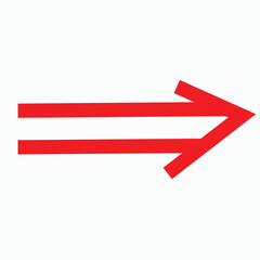 Double Red Arrow Pointing Right and Down double arrow