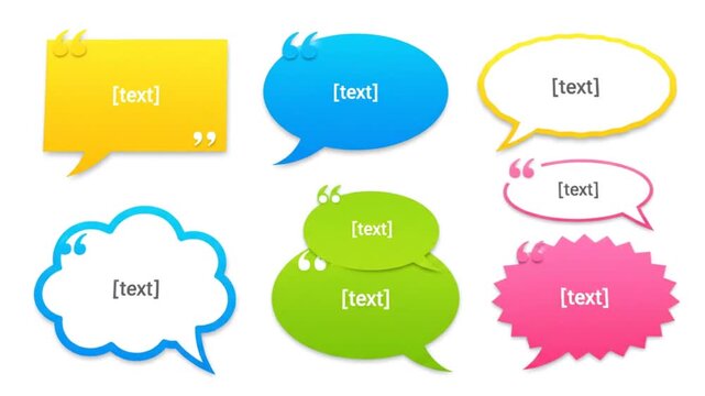 Colorful speech bubbles invite text