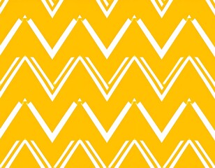 Geometric yellow and white repeating chevron pattern on a background