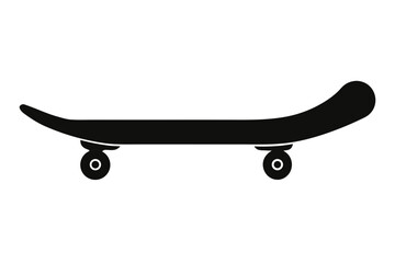 skateboard black silhouette, Simple black silhouette of a skateboard, skateboard isolated © Dream Forge Studio 