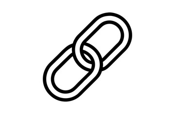 link icon line art, simple black and white icon representing a link vector