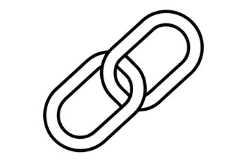 link icon line art, simple black and white icon representing a link vector