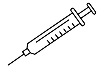 	
medical syringe outline, syringe isolated Black silhouette of a medical syringe Vector,	

