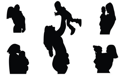 Mom Black Silhouette Design Collection