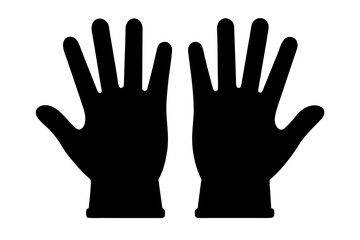 Obraz premium hand black gloves isolated on white, hand gloves silhouette