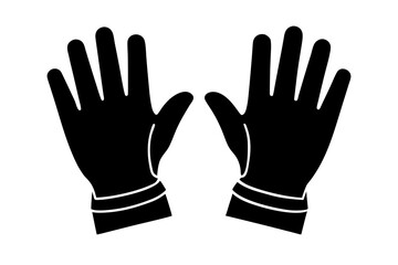 Obraz premium hand black gloves isolated on white, hand gloves silhouette