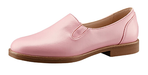 Pink Leather Slip On Loafer isolated on a transparent background